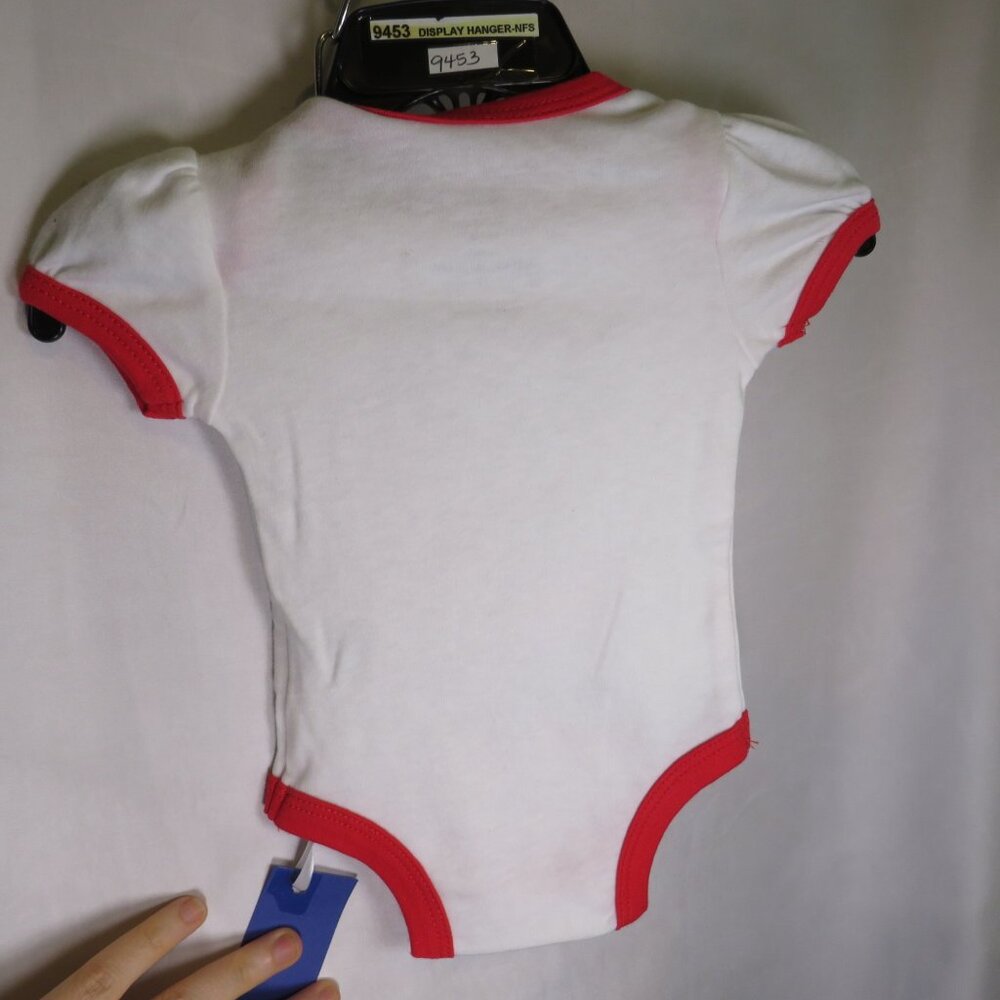 Baby Disney Minnie Mouse NB bodysuit SPARKLY decal Glittered Patriotic - Picture 4 of 4